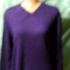 PULLOVER V-NECK SWEATER, NNVY BLUE, WOOL, SIZE M